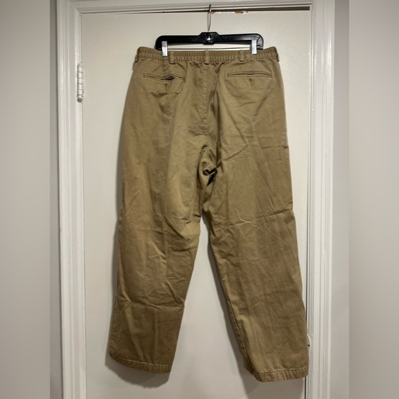 LL Bean Men’s Sz: 40x32 Comfort Waist Khaki Tan Pants Fleece Lined. 100% Cotton. - Picture 2 of 12
